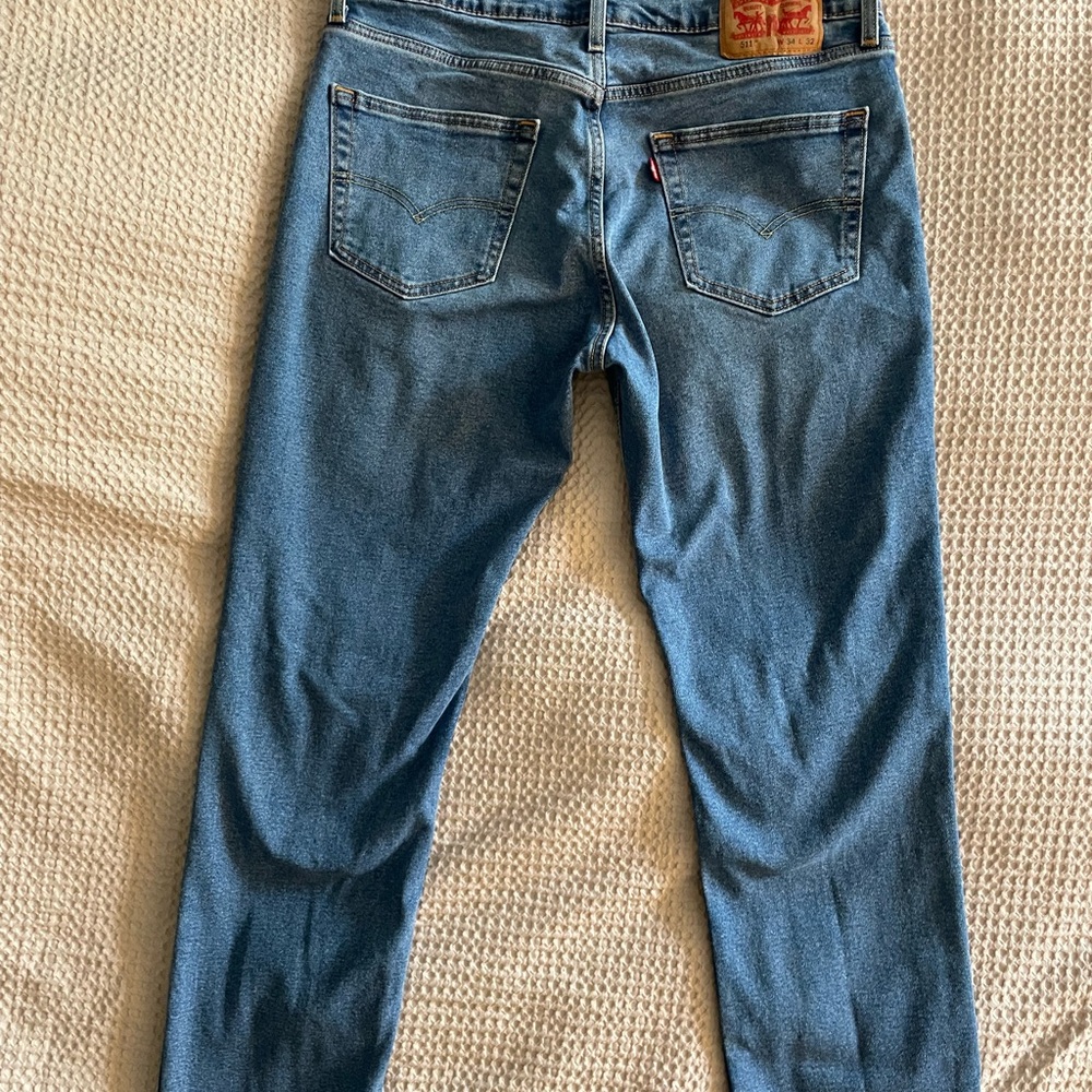 Levi's Blue Straight Jeans Classic Denim - Picture 3 of 4